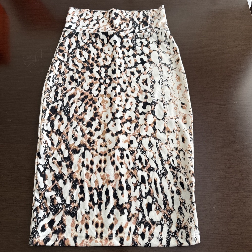 Y2K Bebe Leopard-Print Pencil Skirt Brown and Black Women's Size XS